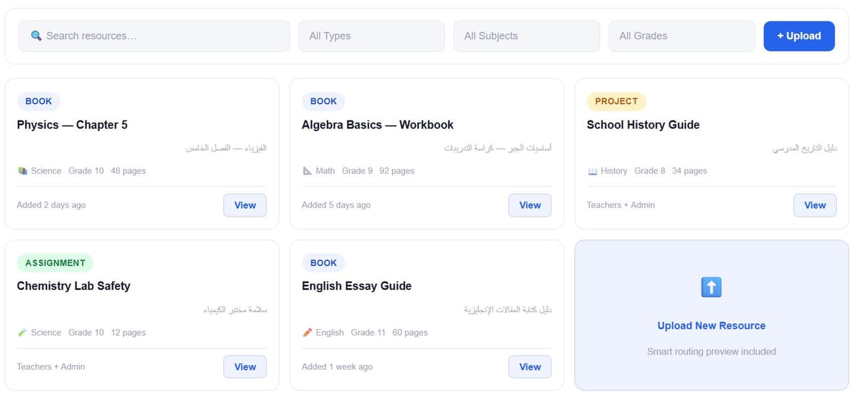 Digital library with bilingual resources