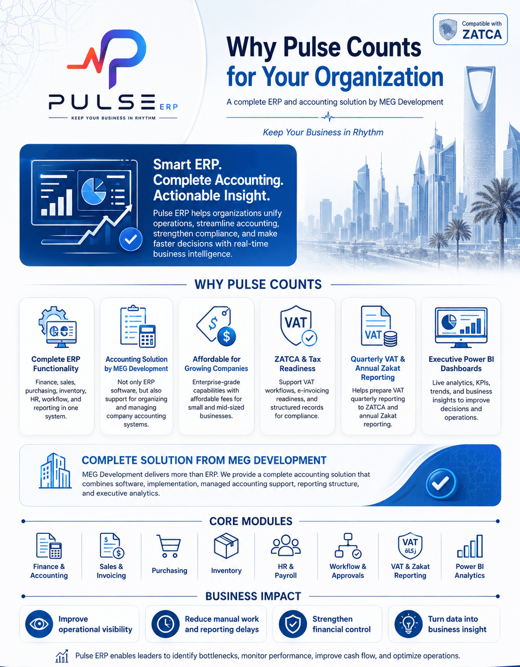 Pulse-ERP — why Pulse counts for your organization, core modules, and business impact